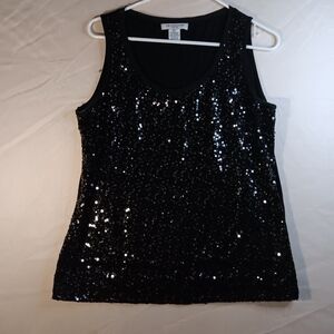 Liz Claiborne 🌲 black sequin top PXL